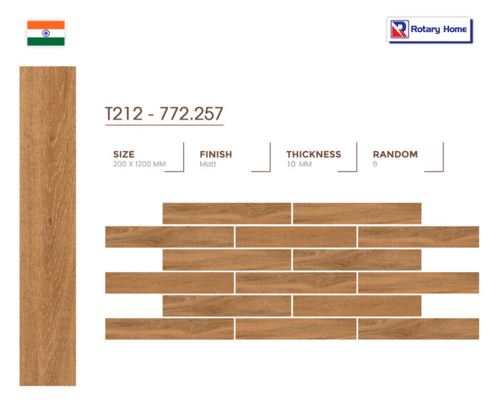 T212 - 772.257 | Gạch Giả Gỗ | 200 x 1200 MM - Nhập Khẩu Ấn Độ